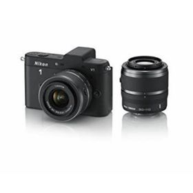 Nikon ミラーレス一眼カメラ Nikon 1 (ニコンワン) V1 (ブイワン) ダブルズームキット ブラック N1 V1WZ BK tf8su2k(ミラーレス一眼)
