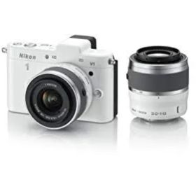 【中古】Nikon ミラーレス一眼カメラ Nikon 1 (ニコンワン) V1 (ブイワン) ダブルズームキット ホワイト N1 V1WZ WH tf8su2k