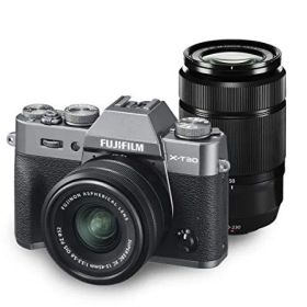 【中古】富士フイルム(FUJIFILM) ミラーレス一眼カメラ X-T30ダブルズームレンズキット チャコールシルバー X-T30WZLK-CS
