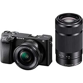 【中古】ソニー SONY ミラーレス一眼 α6400 ダブルズームレンズキット SELP1650 F3.5-5.6+SEL55210 F4.5-6.3 SEL55210 ブラック ILCE-6400Y B