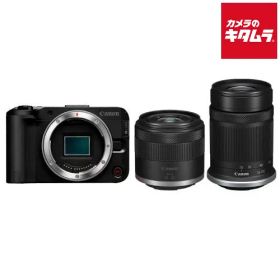 キヤノン EOS R50 V ダブルズームキット ブラック Canon ミラーレス一眼カメラ Vlog 自撮り 望遠 運動会 4K 《納期約1．5ヶ月》