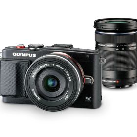 【中古】【非常に良い】OLYMPUS ミラーレス一眼 PEN Lite E-PL6 EZダブルズームキット ブラック E-PL6 EZ DZKIT BLK