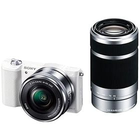 【中古】【39shop】SONYソニー★ミラーレス一眼 α5100 ダブルズームキット E PZ 16-50mm F3.5-5.6 OSS + E 55-210mm F4.5-6.3 OSS ホワイト ILCE-5100Y(非常に良い)