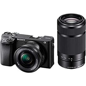 【中古】ソニー SONY ミラーレス一眼 α6400 ダブルズームレンズキット SELP1650 F3.5-5.6+SEL55210 F4.5-6.3 SEL55210 ブラック ILCE-6400Y B