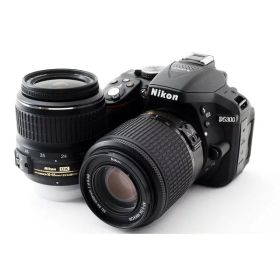 【中古】 ニコン Nikon デジタル一眼レフカメラ D5300 ダブルズームセット ブラック ブラック 当店保証30日間 人気 一眼レフ デジタル一眼 中古 カメラ