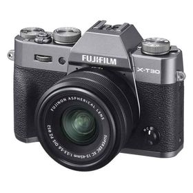 【中古】富士フイルム(FUJIFILM) ミラーレス一眼カメラ X-T30XCレンズキット チャコールシルバー X-T30LK-1545-CS