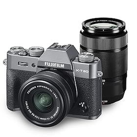 【中古】［非常に良い］富士フイルム(FUJIFILM) ミラーレス一眼カメラ X-T30ダブルズームレンズキット チャコールシルバー X-T30WZLK-CS