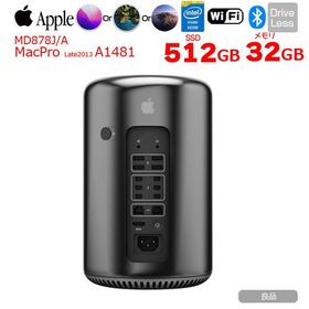 【中古パソコン】Apple Mac Pro MD878J/A A1481 Late 2013 AMD FirePro D500×2 [Xeon E5 1650V2 3.5GHz 6コア メモリ32GB SSD512GB 選べるOS 無線 BT ] ：良品