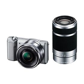 SONY ミラーレス一眼 α5000 ダブルズームレンズキット シルバー ILCE-5000(中古品)