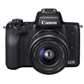 Canon ミラーレス一眼カメラ EOS Kiss M 標準ズームキット ブラック EOSKISSMBK-1545ISSTMLK