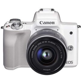 Canon ミラーレス一眼カメラ EOS Kiss M 標準ズームキット ホワイト EOSKISSMWH-1545ISSTMLK
