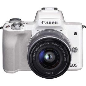 【中古】 キヤノン Canon ミラーレス一眼カメラ EOS Kiss M ホワイト レンズキット EOSKISSMWH-1545ISSTMLK 当店保証30日間 人気 ミラーレス一眼 ミラーレス デジタルカメラ 中古