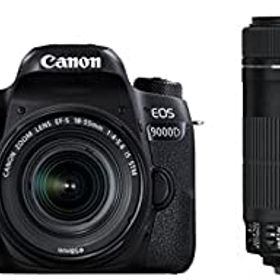 【中古】【39shop】Canon★デジタル一眼レフカメラ EOS 9000D ダブルズームキット EF-S18-55mm/EF-S55-250mm 付属 EOS9000D-WKIT（良い）
