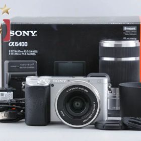 【中古】SONY ソニー α6400 ILCE-6400 ダブルズームレンズキット シルバー 元箱付き 多言語対応