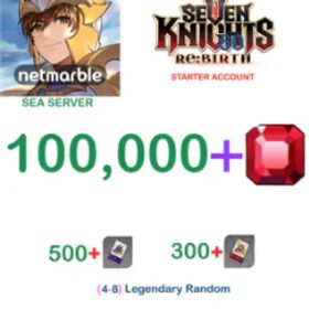 Seven Knights Re:BIRTH [GLOBAL SERVER][REGION SEA] 100,000 + Gems Seven Knights Re:BIRTH Starter Semi - Account