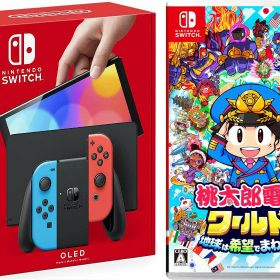 【無料ラッピング対応】Nintendo Switch(有機ELモデル) Joy-Con(L)/(R) ネオン+ 桃太郎電鉄ワールド ~地球は希望でまわってる! ~（ソフト）任天堂スイッチ 本体クリスマスクリスマスラッピングお誕生日