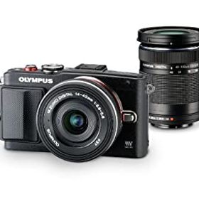 【中古-非常に良い】 OLYMPUS オリンパス ミラーレス一眼 PEN Lite E-PL6 EZダブルズームキット ブラック E-PL6 EZ DZKIT BLK