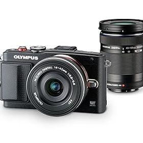 【中古】(非常に良い)OLYMPUS ミラーレス一眼 PEN Lite E-PL6 EZダブルズームキット ブラック E-PL6 EZ DZKIT BLK