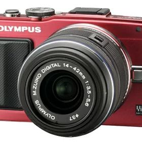 【中古】 OLYMPUS ミラーレス一眼 PEN Lite E-PL6 レンズキット レッド E-PL6 LKIT RED