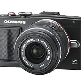 【中古】【39shop】OLYMPUS★ミラーレス一眼 PEN Lite E-PL6 レンズキット ブラック E-PL6 LKIT BLK(非常に良い)