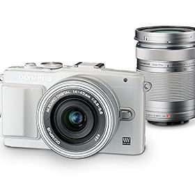 【中古】【39shop】OLYMPUS★ミラーレス一眼 PEN Lite E-PL6 EZダブルズームキット ホワイト E-PL6 EZ DZKIT WHT(非常に良い)