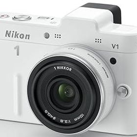 【中古】【39shop】Nikon★ミラーレス一眼カメラ Nikon 1 ニコンワン V1 ブイワン 薄型レンズキット ホワイトN1 V1ULK WH(非常に良い)