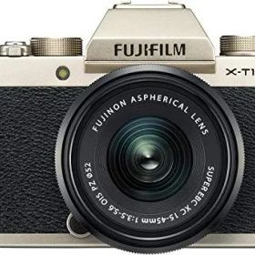 【中古】富士フイルム(FUJIFILM) ミラーレス一眼 X-T100レンズキット シャンパンゴールド X-T100LK-G