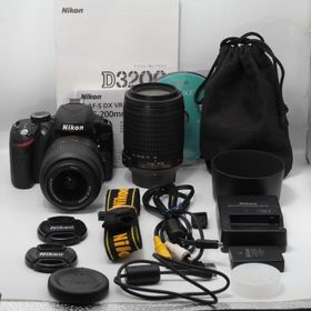 Nikon デジタル一眼レフカメラ D3200 200mmダブルズームキット 18-55mm/55-200mm付属 ブラック D3200WZ200BK