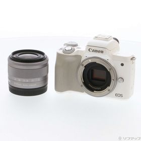 (中古)Canon EOS Kiss M ホワイト EFM1545 IS STM レンズキット(348-ud)