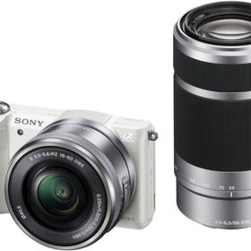 ソニー ミラーレス SONY α5000 ダブルズームレンズキット ホワイト ILCE-5000Y 中古 新品SDカード付き Wi-Fi搭載