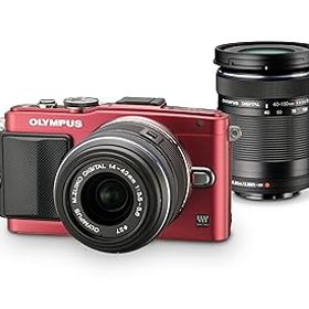【中古】［非常に良い］OLYMPUS ミラーレス一眼 PEN Lite E-PL6 ダブルズームキット レッド E-PL6 DZKIT RED