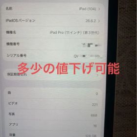 iPad Pro 11インチ（第3世代）128GB