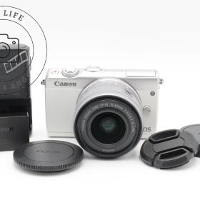 値下げ◆極上品☆Canon キャノン EOS M100 ホワイト ミラーレス一眼カメラ EF-M15-45mm 標準ズームレンズキット ###e11232/233