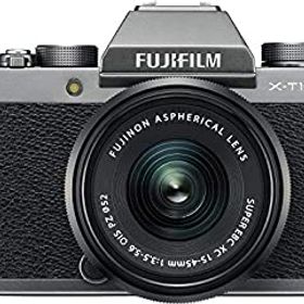 【中古】「非常に良い」FUJIFILM ミラーレス一眼 X-T100レンズキット ダークシルバー X-T100LK-DS