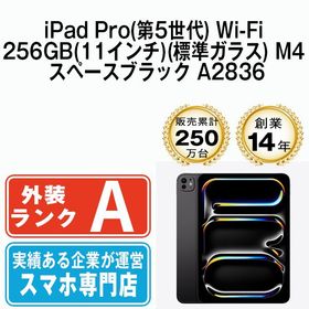 【中古】 iPad Pro 第5世代 Wi-Fi 256GB 11インチ(標準ガラス) M4 スペースブラック A2836 ipdp5mtm3648
