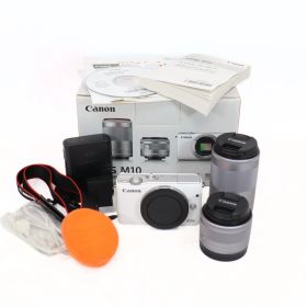 Canon キヤノン EOS M10 ダブルズームレンズキット ホワイト 元箱付き 中古 T全 / 14610 HM