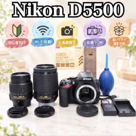 ✨すぐ使える✨Nikon D5500 ダブルレンズ Wi-Fi 一眼レフカメラ