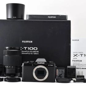 ★極上品★フジフイルム FUJIFILM X-T100 15-45 50-230 ダブルズームレンズキット★ YMA1955＃92