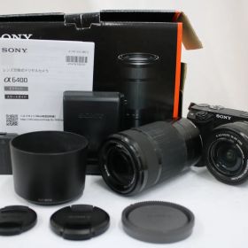 【美品 返品保証】 【元箱付き】 ソニー Sony α6400 + 16-50mm F3.5-5.6 + 55-210mm F4.5-6.3 ミラーレス一眼 T902