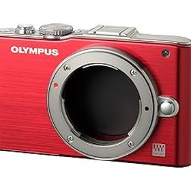 【中古】【39shop】OLYMPUS★ミラーレス一眼 PEN Lite E-PL3 ボディ レッド E-PL3 BODY RED（良い）
