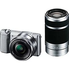 【中古】(非常に良い)SONY ミラーレス一眼 α5000 ダブルズームレンズキット シルバー ILCE-5000Y-S