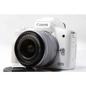 【中古】 キヤノン Canon ミラーレス一眼カメラ EOS Kiss M ホワイトレンズキット 美品 Wi-Fiで 当店保証30日間 人気 ミラーレス一眼 ミラーレス デジタルカメラ 中古
