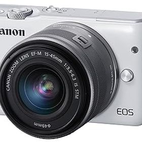【中古】【39shop】Canon★ミラーレス一眼カメラ EOS M10 レンズキットホワイト EF-M15-45mm F3.5-6.3 IS STM EOSM10WH-1545ISSTMLK（良い）
