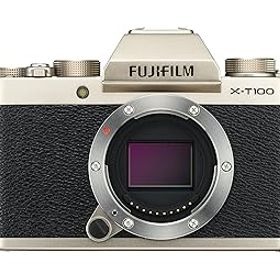 【中古】FUJIFILM ミラーレス一眼 X-T100シャンパンゴールド X-T100-G