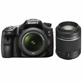 【中古】【1年保証】【美品】SONY α57 ダブルズームキット DT 18-55mm ＋ DT 55-200mm [SLT-A57Y]